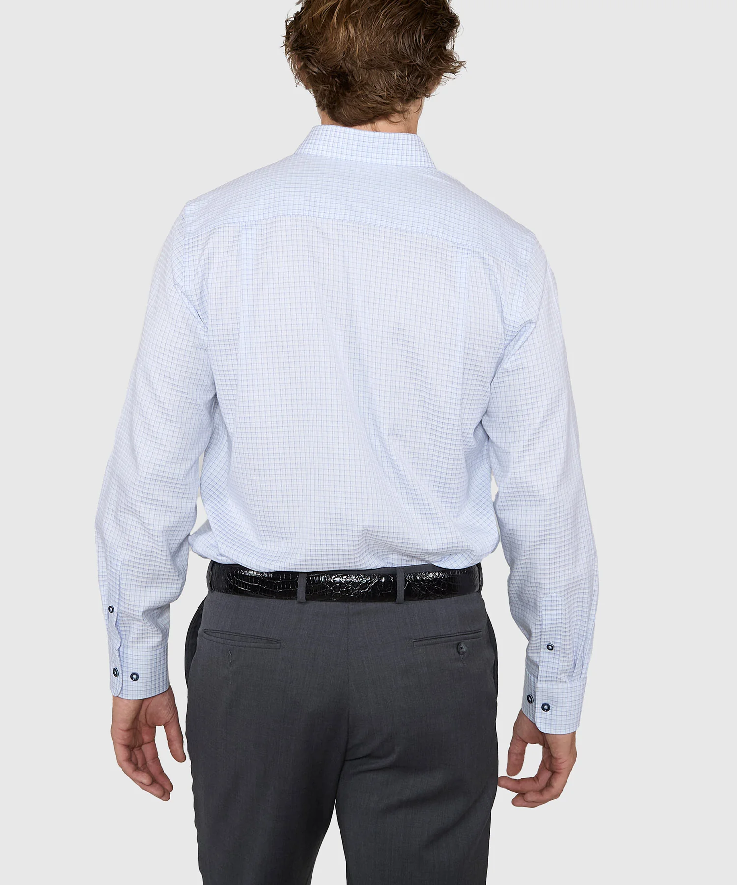 Westport 1989 Long Sleeve Spread Collar Shadow Check Dress Shirt - Image 5