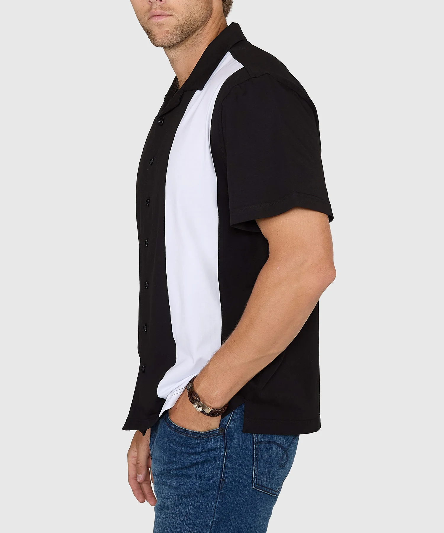 Westport No-Tuck Short Sleeve Cotton Performance Stretch Retro Knit Shirt - Image 3