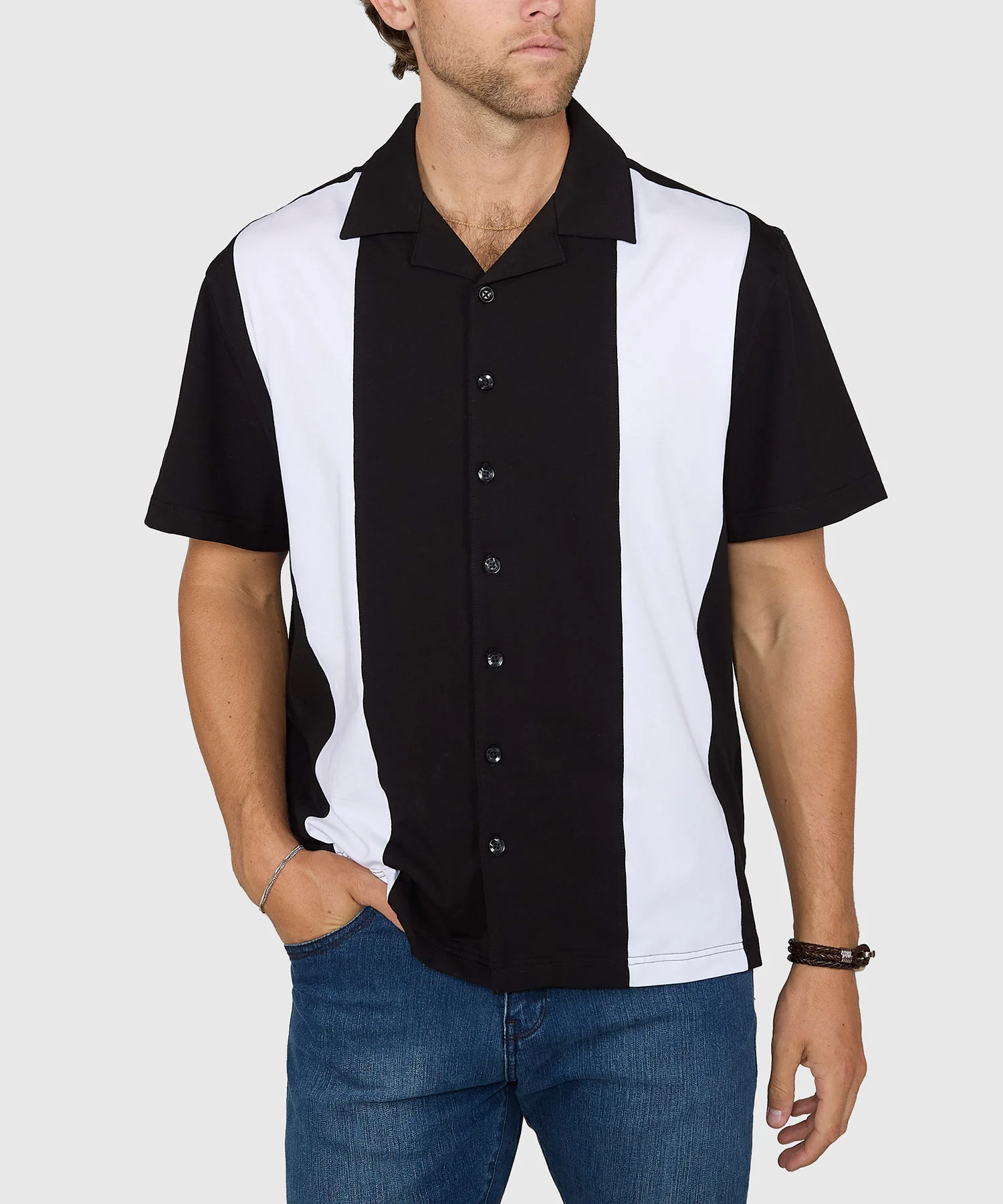 Westport No-Tuck Short Sleeve Cotton Performance Stretch Retro Knit Shirt - Image 4