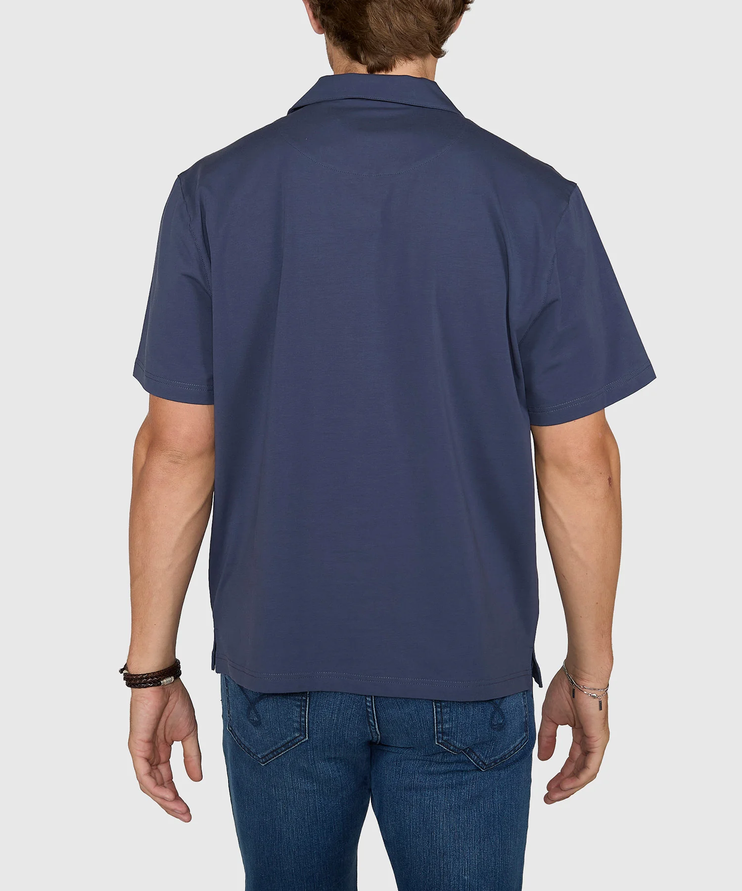 Westport No-Tuck Short Sleeve Cotton Performance Stretch Retro Knit Shirt - Image 4