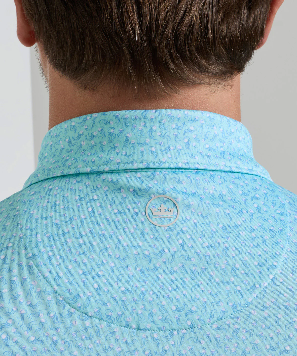 Peter Millar Jellyfish Print Short Sleeve Performance Polo - Image 4