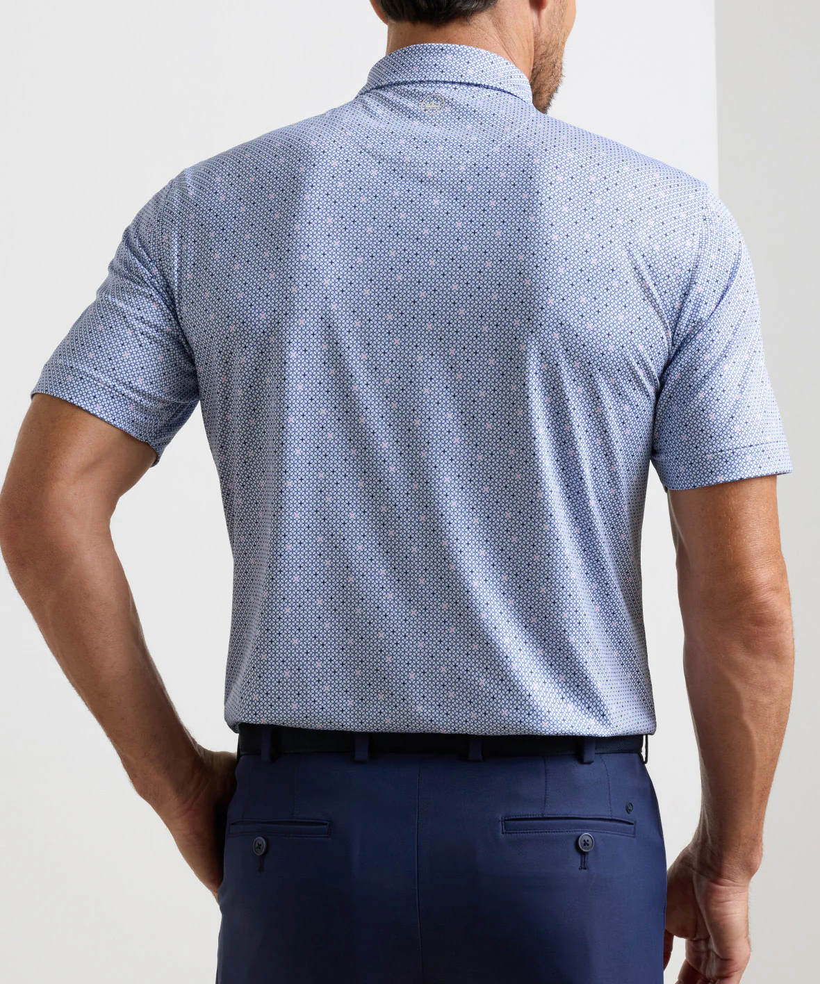 Peter Millar Barrier Print Short Sleeve Performance Polo - Image 3