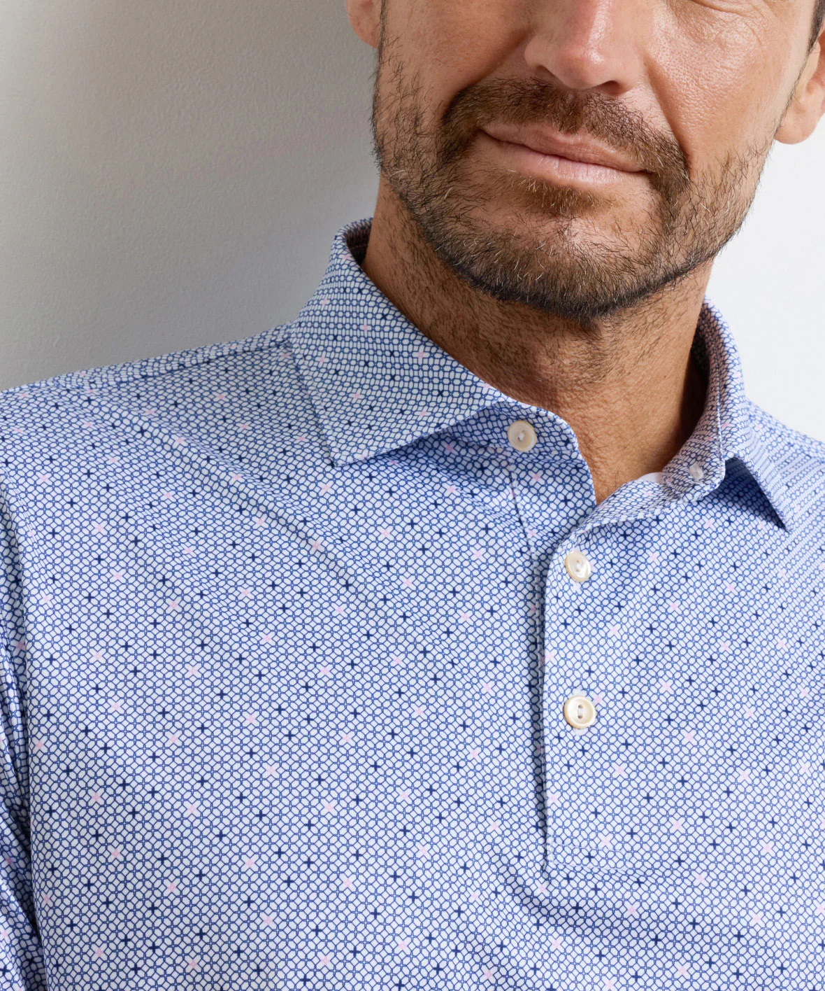 Peter Millar Barrier Print Short Sleeve Performance Polo - Image 5