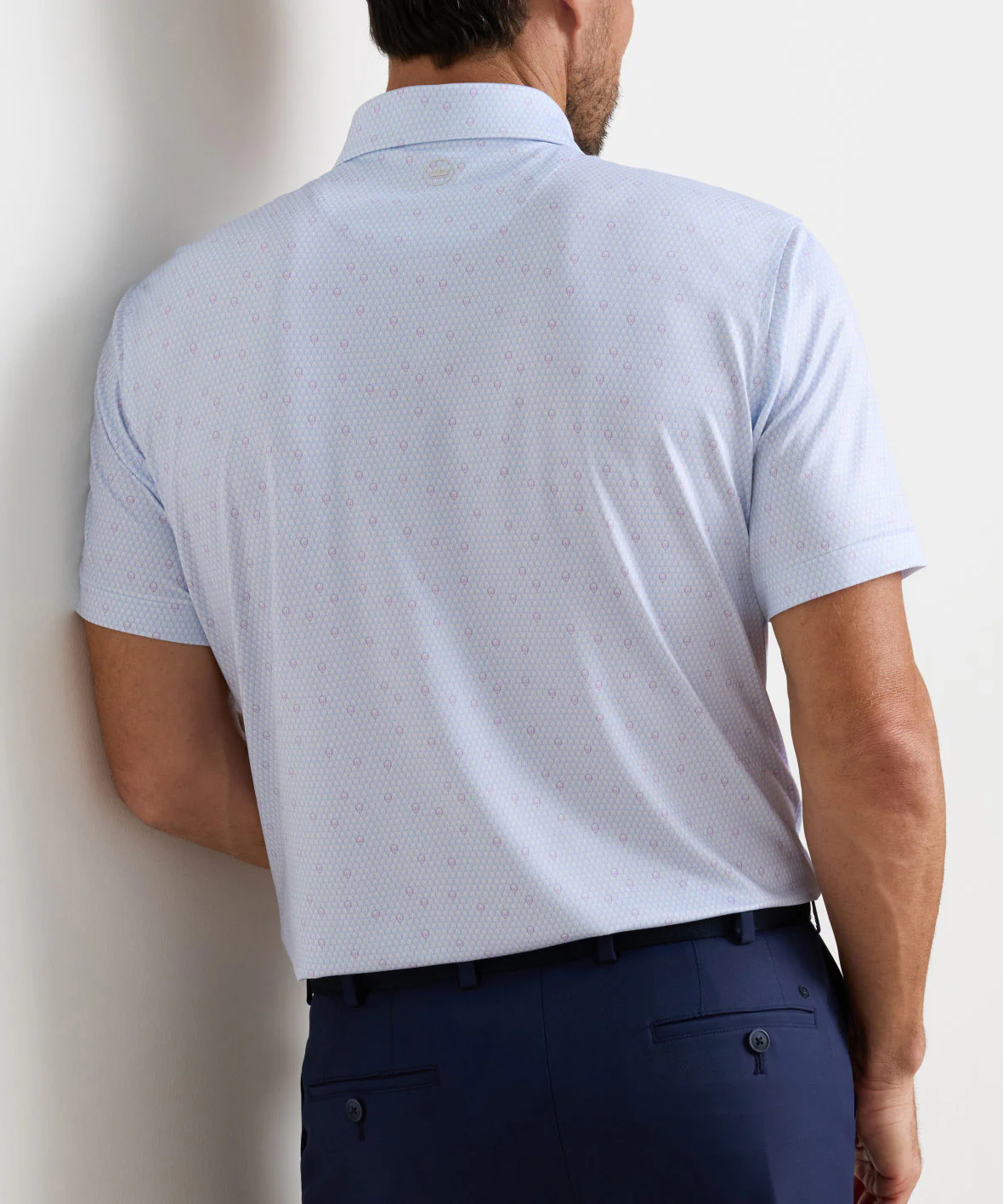 Peter Millar Geo Skull Print Short Sleeve Performance Polo - Image 3