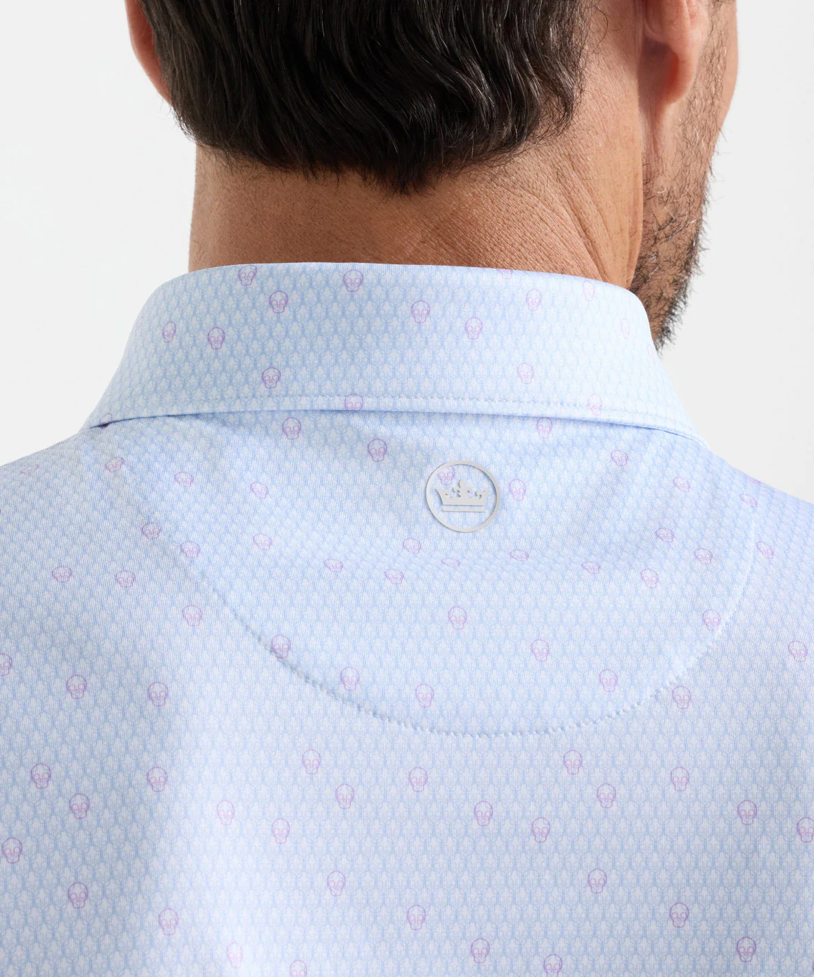 Peter Millar Geo Skull Print Short Sleeve Performance Polo - Image 4