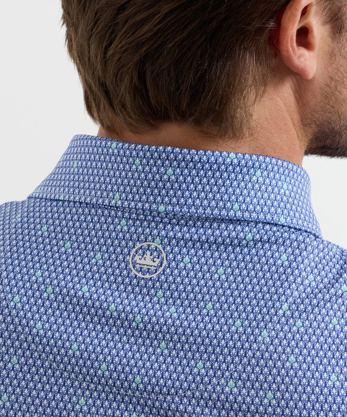 Peter Millar Geo Skull Print Short Sleeve Performance Polo - Image 9