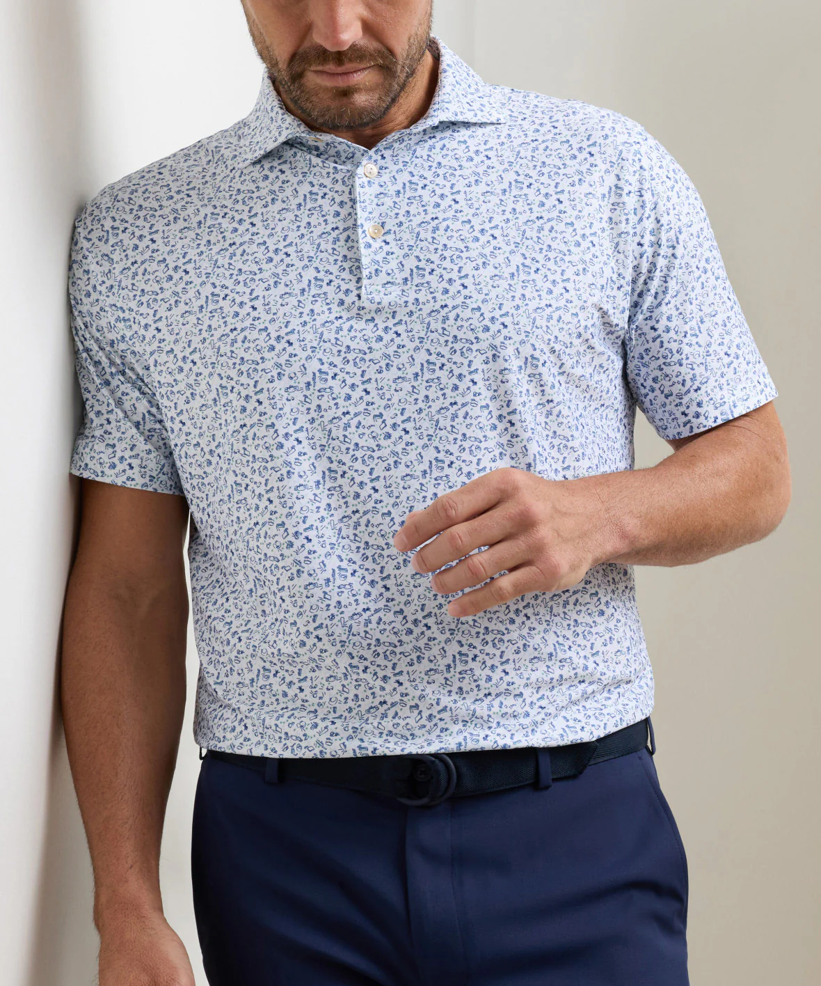 Peter Millar Tarantino Print Short Sleeve Performance Polo - Image 2