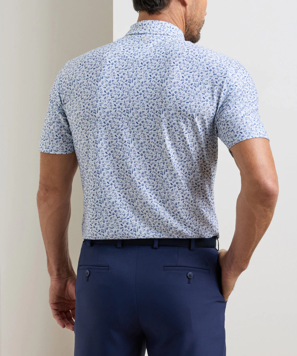 Peter Millar Tarantino Print Short Sleeve Performance Polo - Image 3
