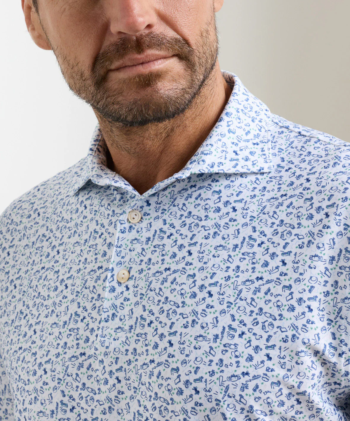 Peter Millar Tarantino Print Short Sleeve Performance Polo - Image 5