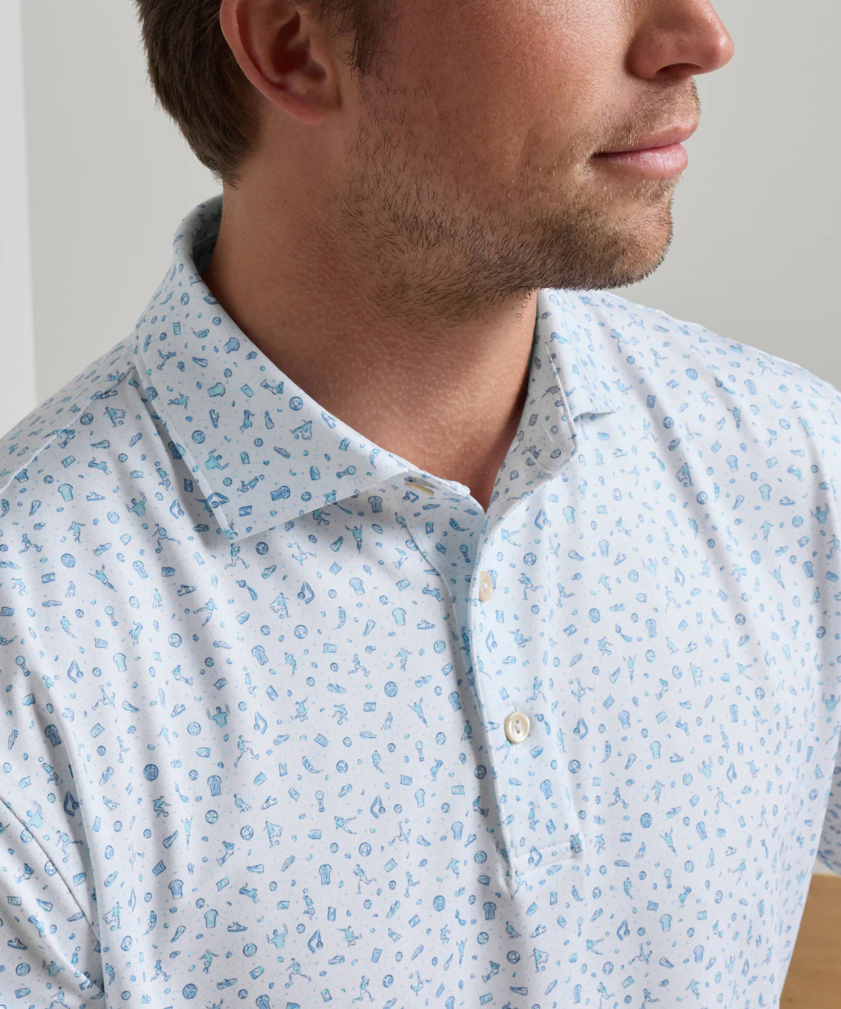Peter Millar Goalie Print Short Sleeve Performance Polo - Image 5