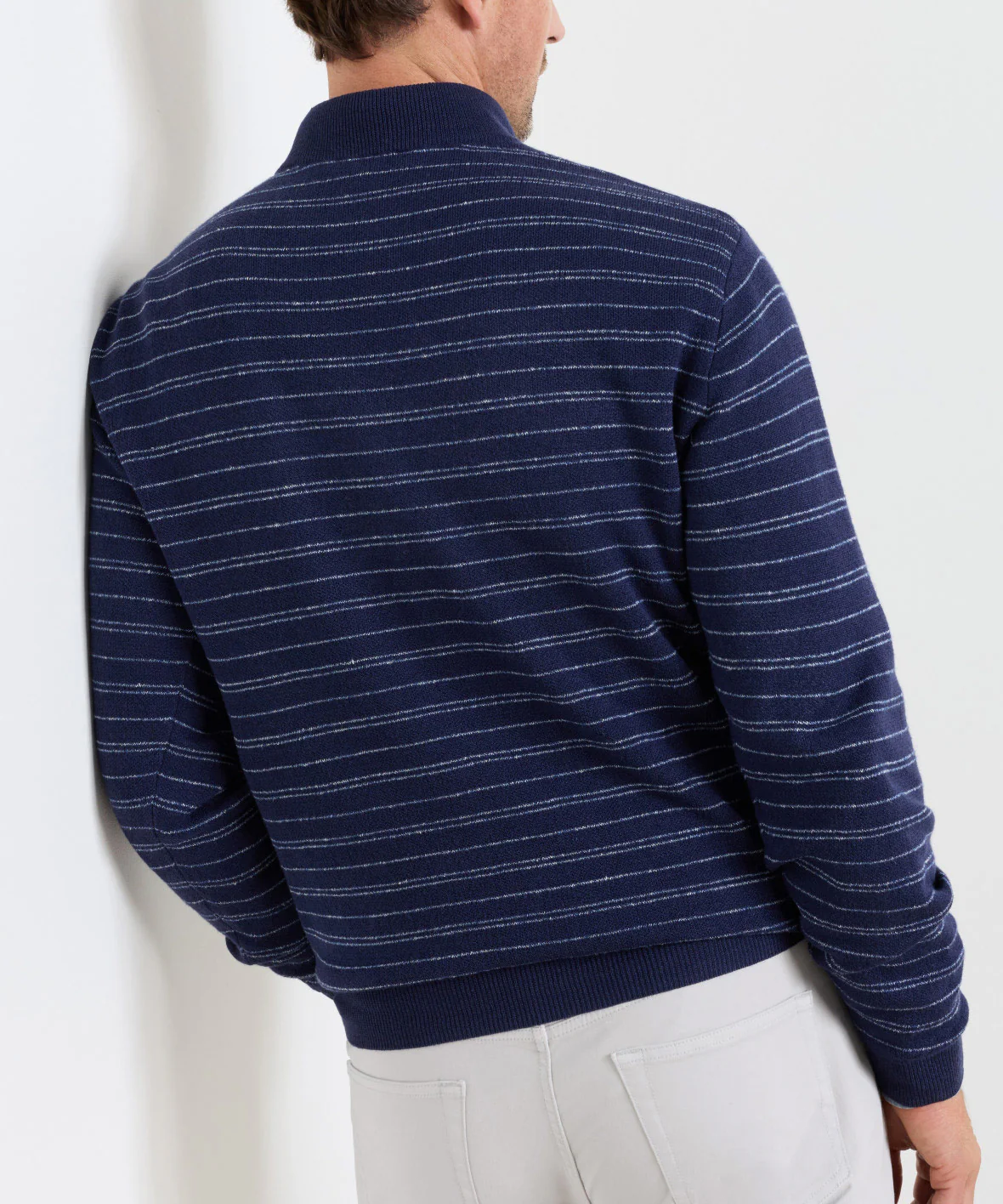 Peter Millar Saratoga Stripe Quarter Zip Sweater - Image 3