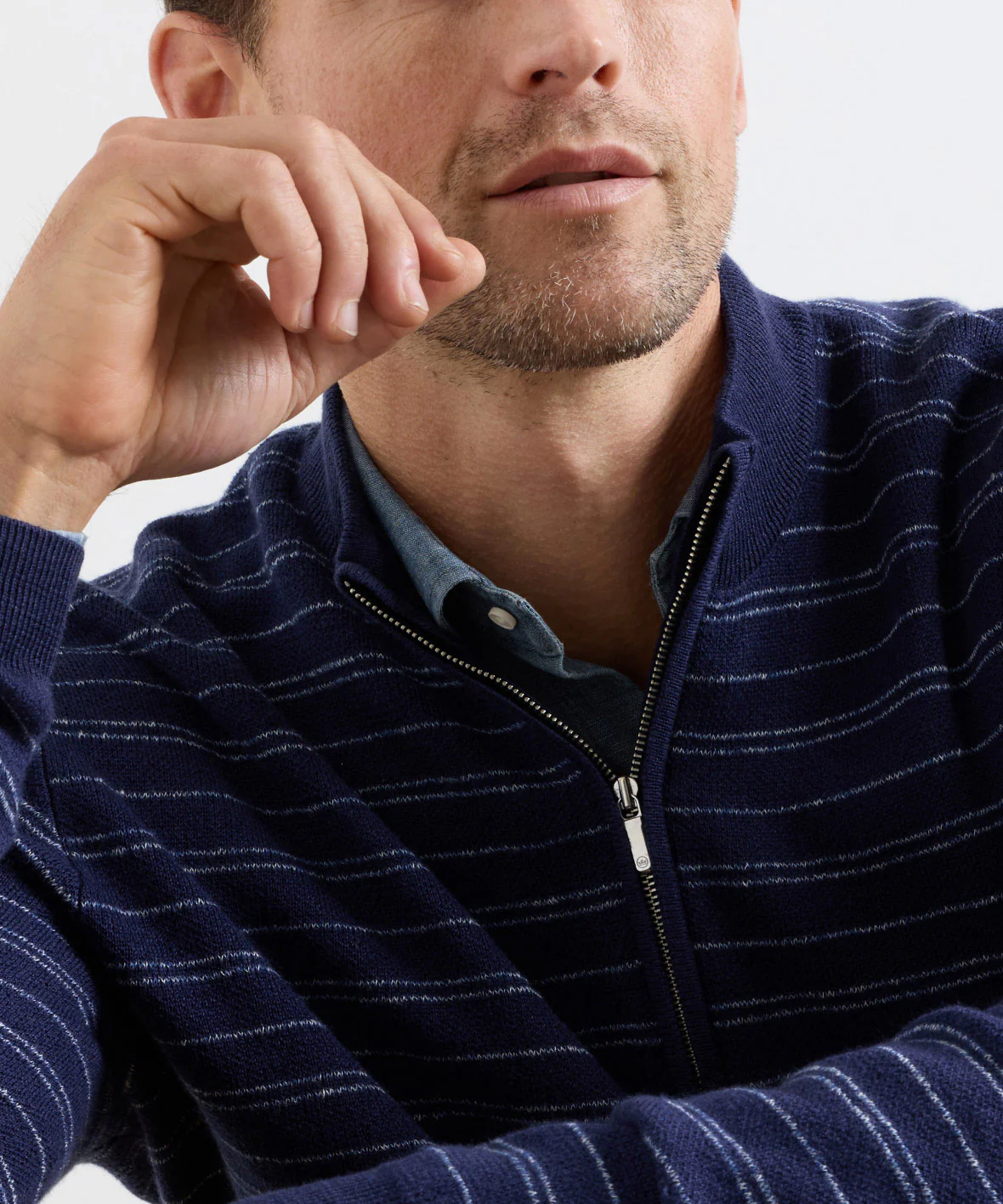 Peter Millar Saratoga Stripe Quarter Zip Sweater - Image 4