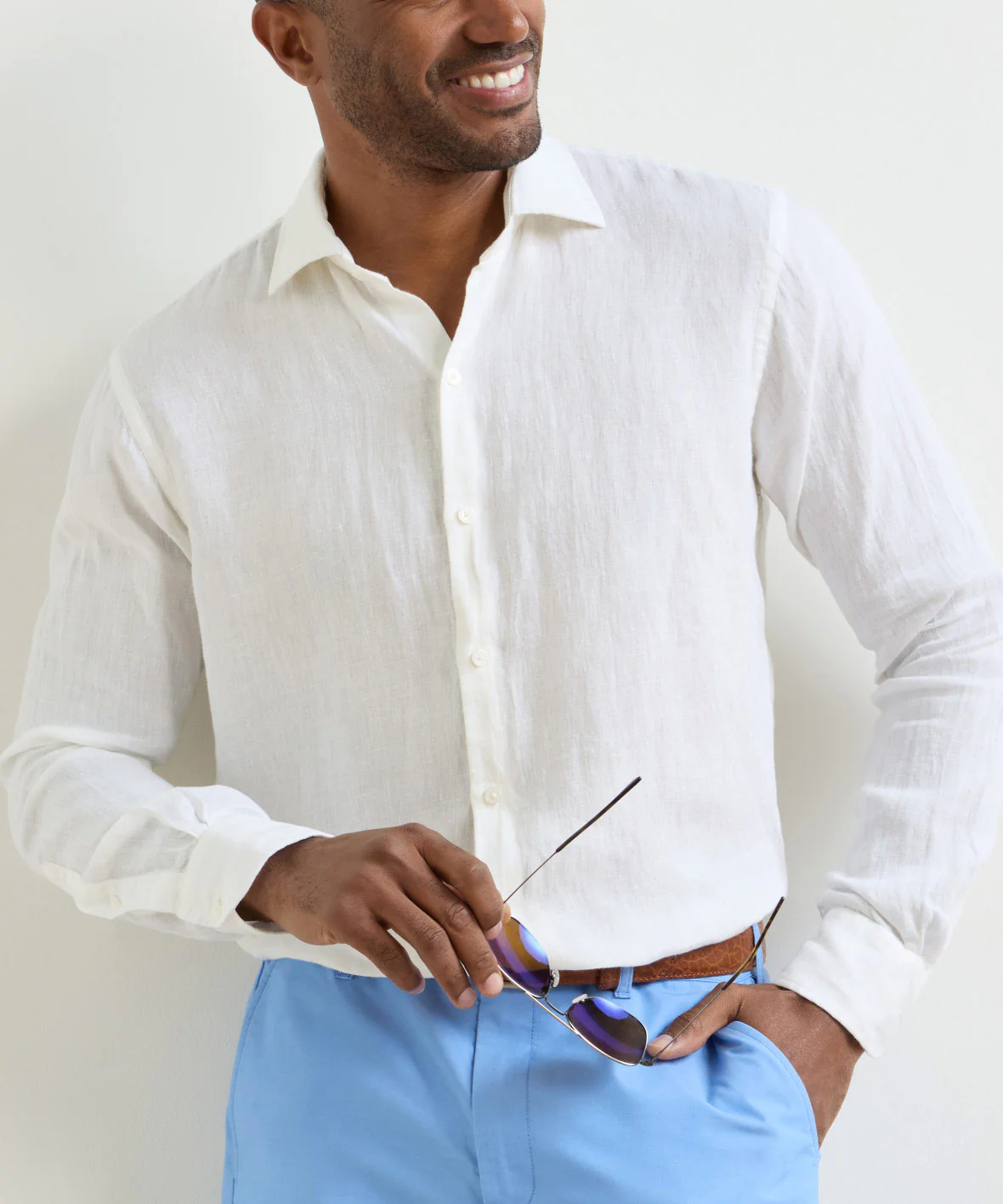 Peter Millar The Shoreside Long Sleeve Linen Sport Shirt - Image 2