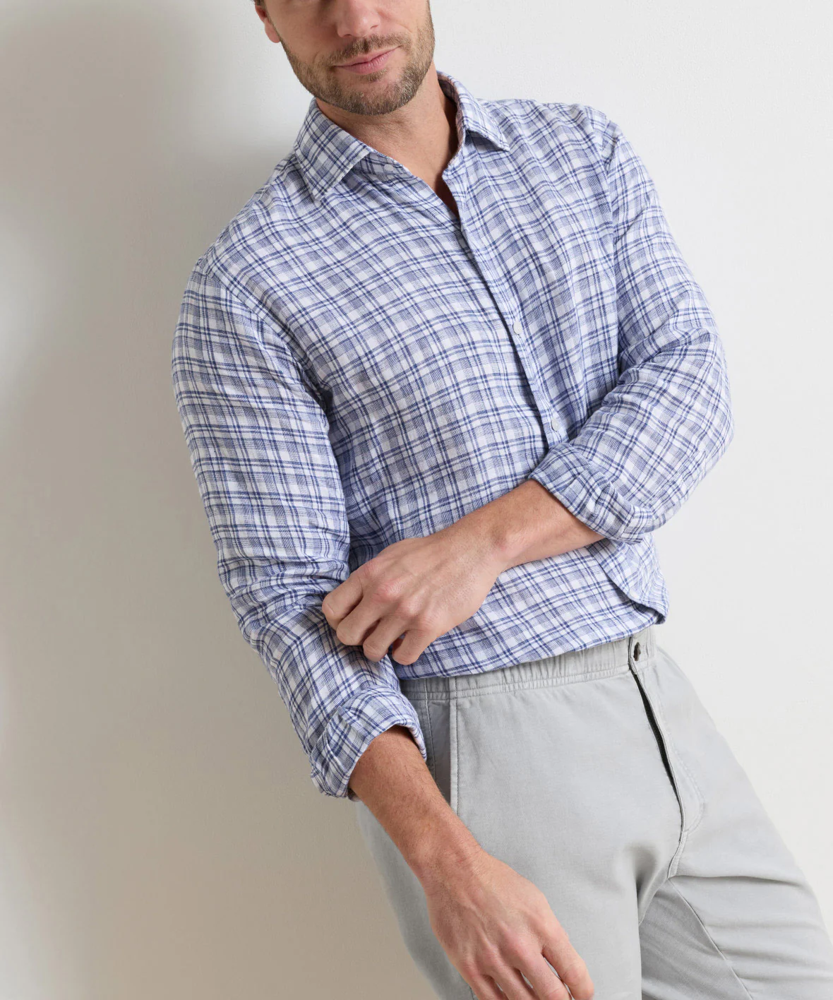 Peter Millar Sandbar Linen Long Sleeve Sport Shirt - Image 2