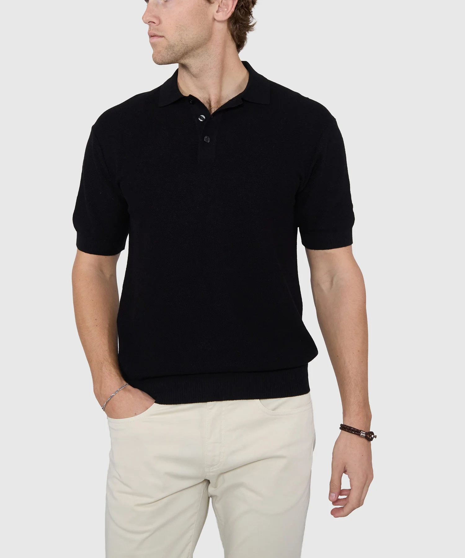 Westport Black Short Sleeve Legacy II Cotton Cashmere Polo - Image 6