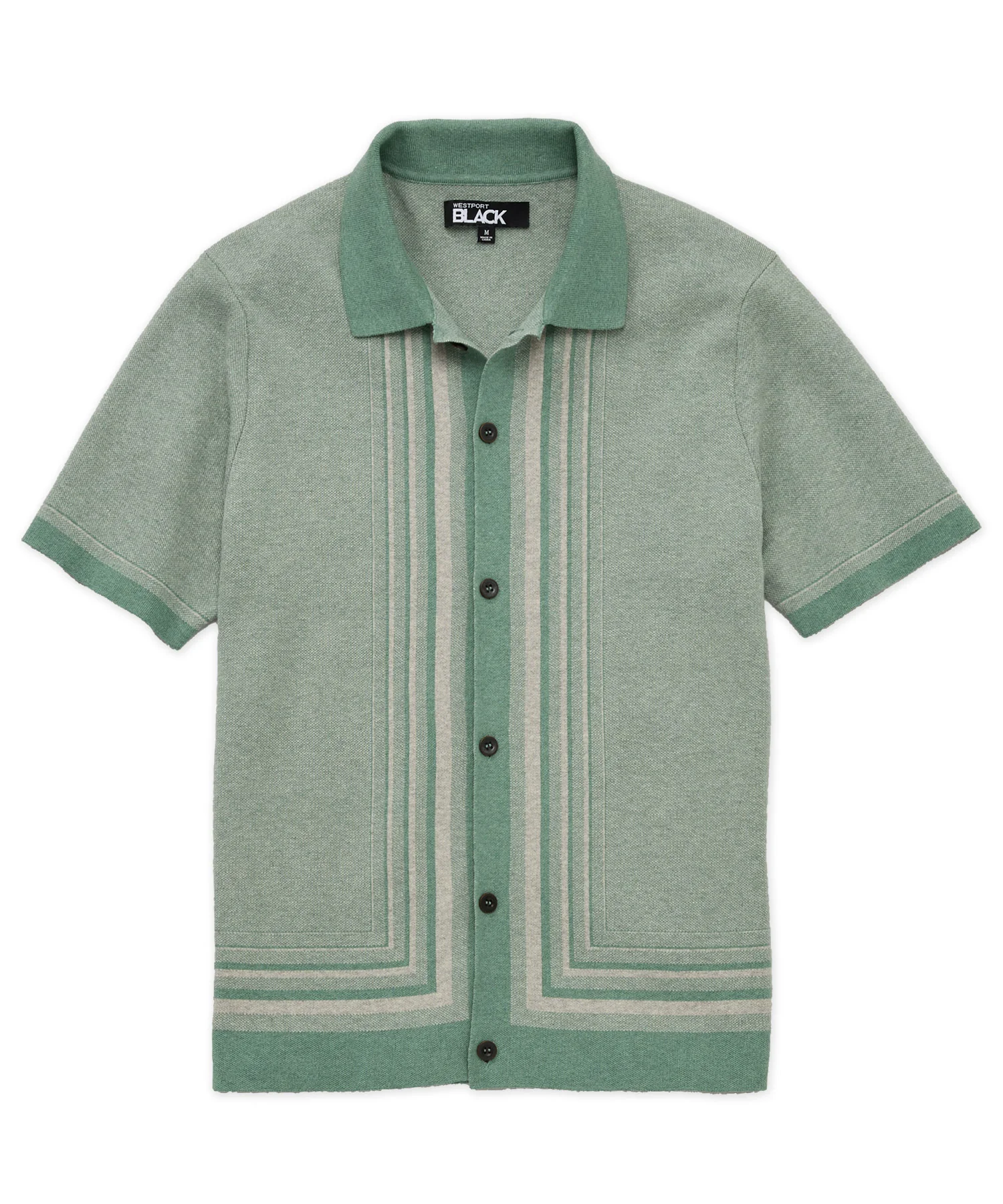 Westport Black Short Sleeve Bennett Button Front Polo