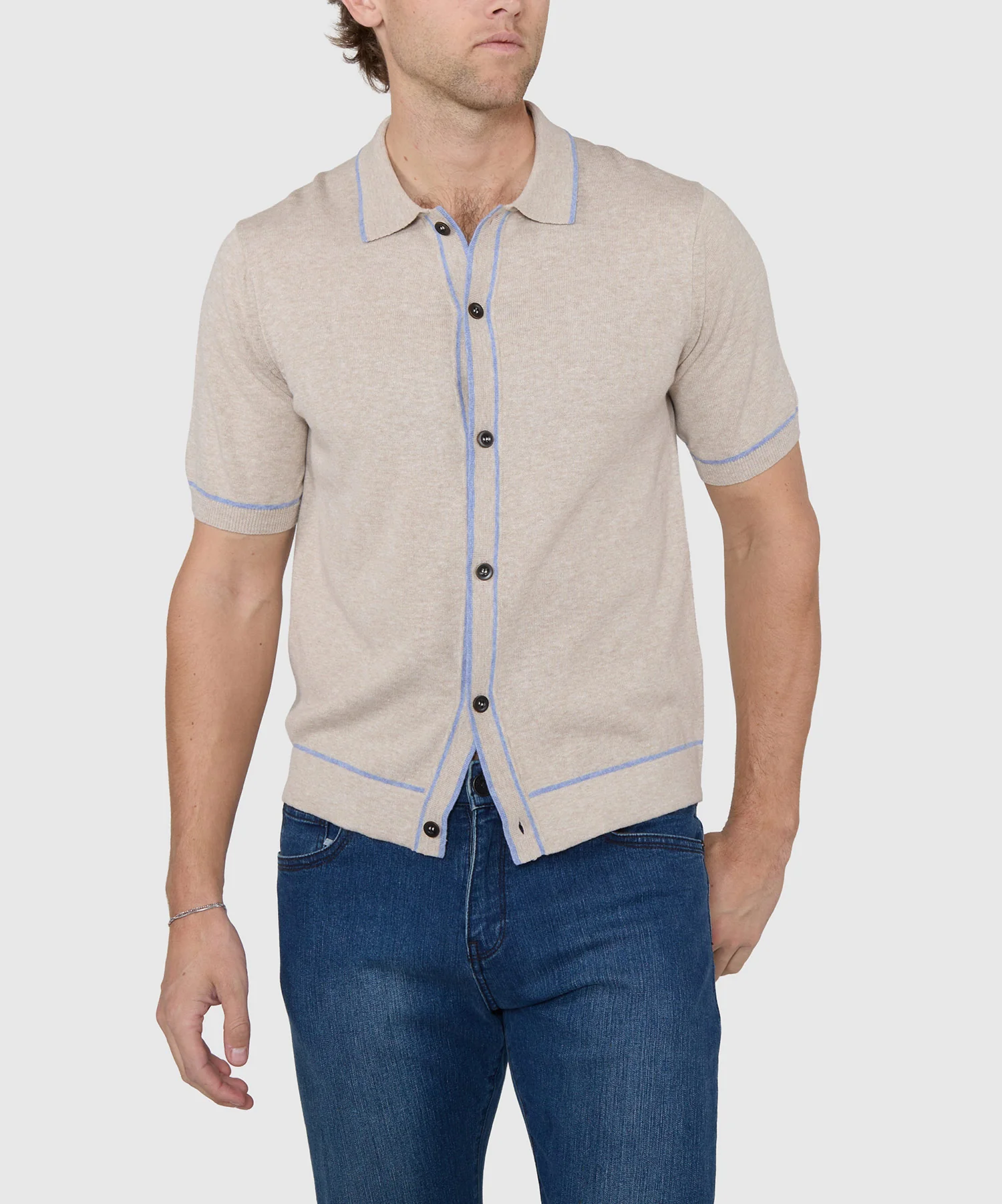 Westport Black Short Sleeve Darin Button Front Polo - Image 2