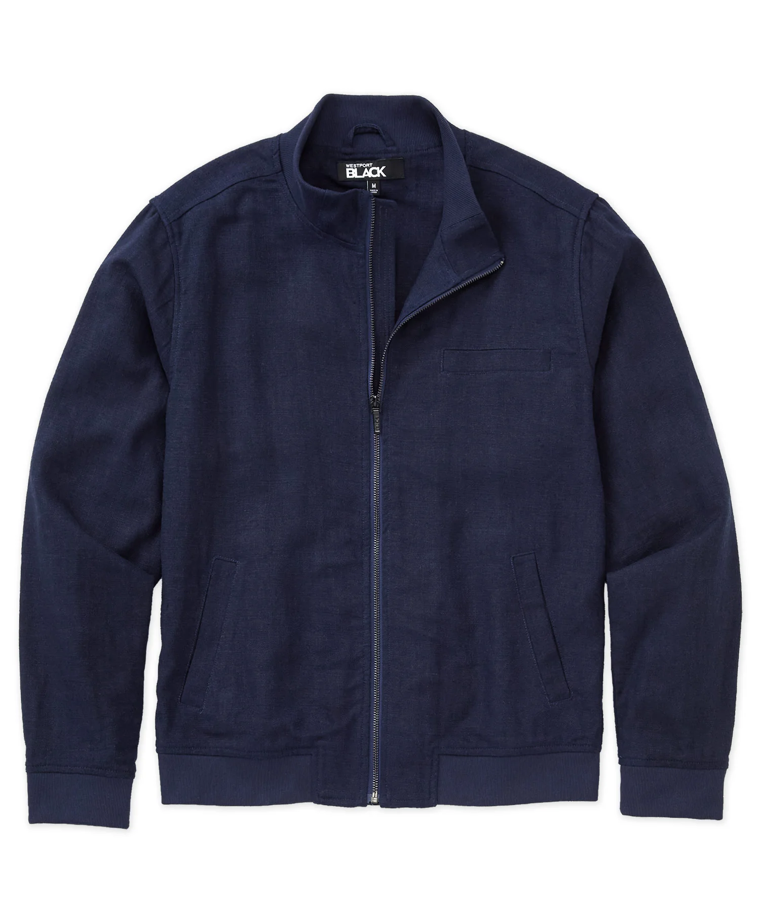 Westport Black Gatsby Linen Blend Bomber Jacket