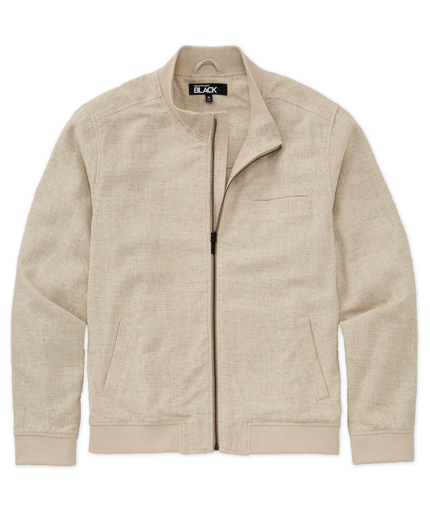 Westport Black Gatsby Linen Blend Bomber Jacket - Image 8