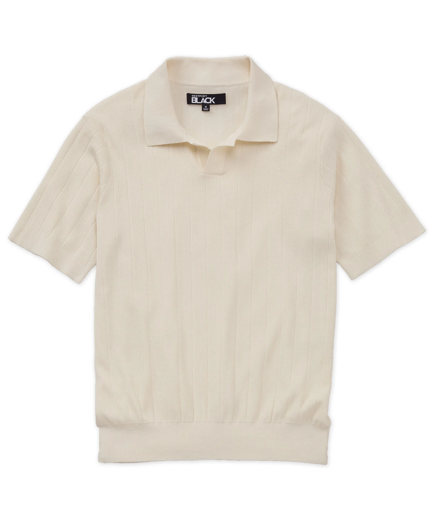 Westport Black Short Sleeve Portofino Johnny Collar Polo - Image 13