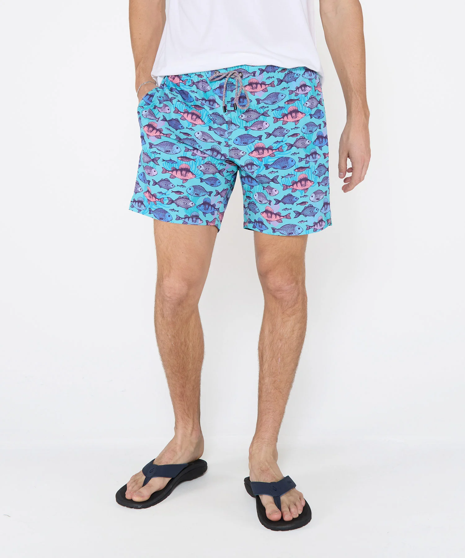 Westport Black Hampton Fish Print Swim Shorts - Image 3