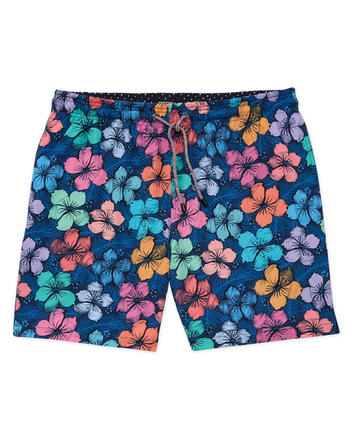 Westport Black Hampton Hibiscus Print Swim Shorts