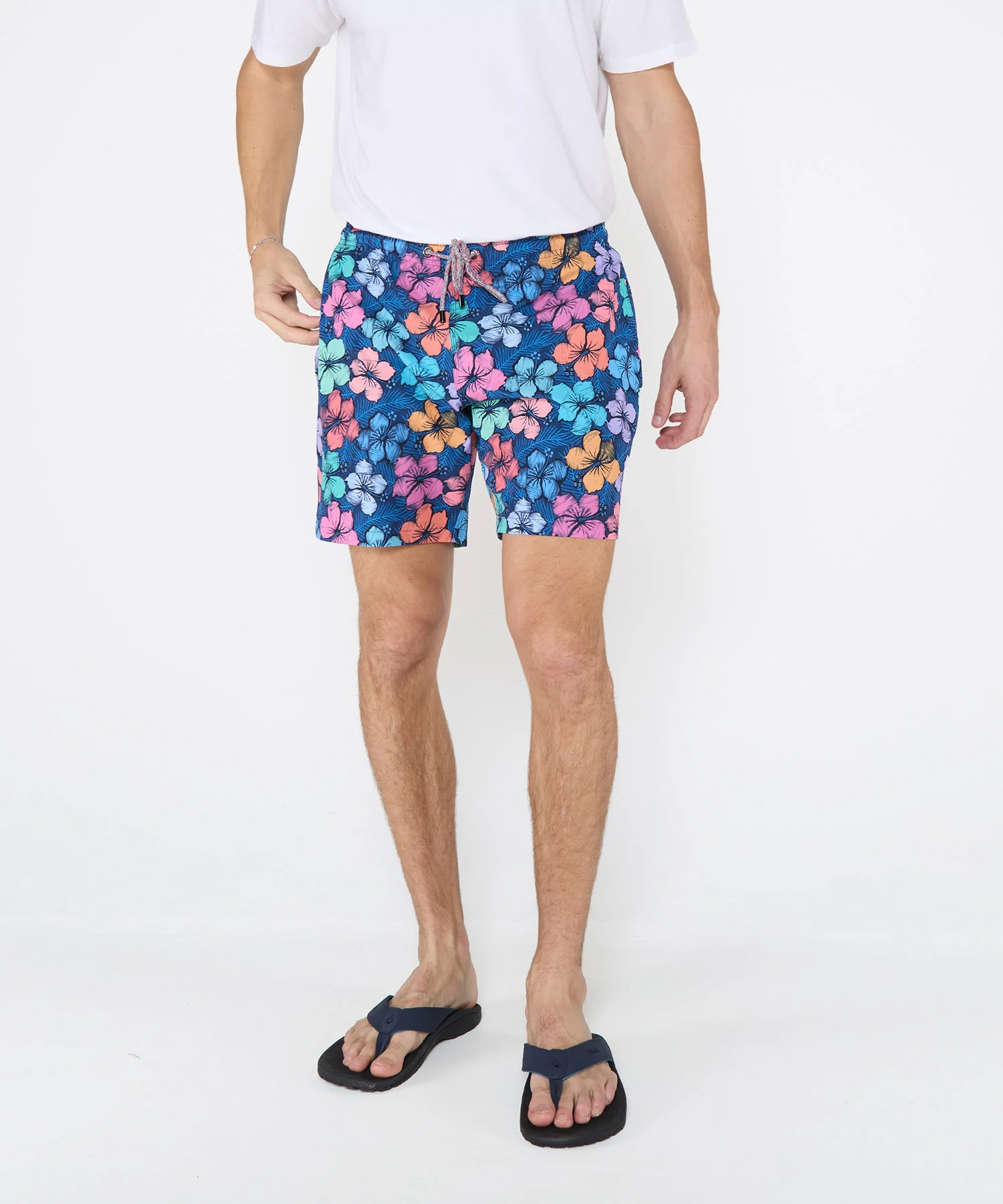 Westport Black Hampton Hibiscus Print Swim Shorts - Image 3