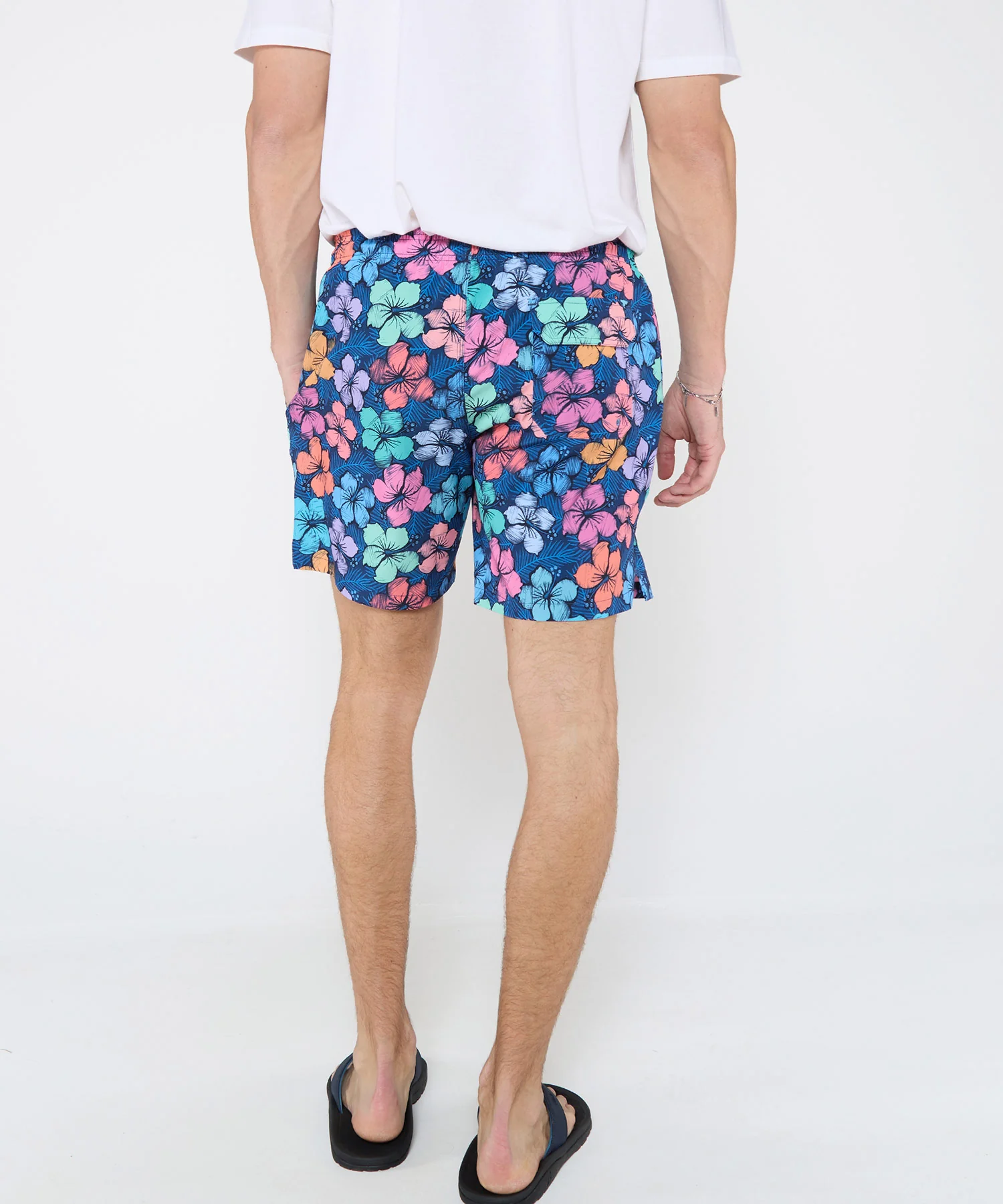 Westport Black Hampton Hibiscus Print Swim Shorts - Image 5