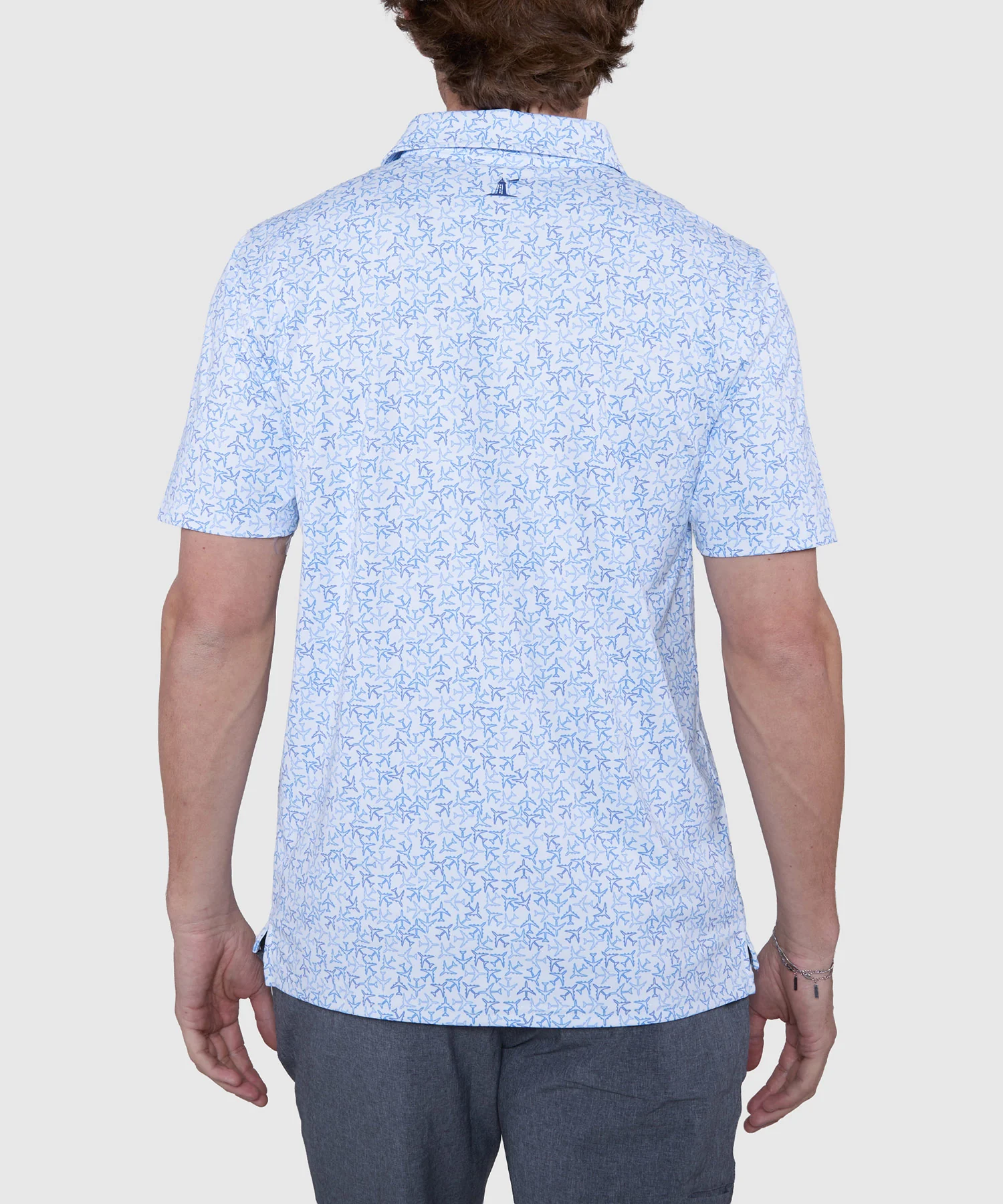 Westport Lifestyle Short Sleeve Airplanes Print Performance Polo - Image 5