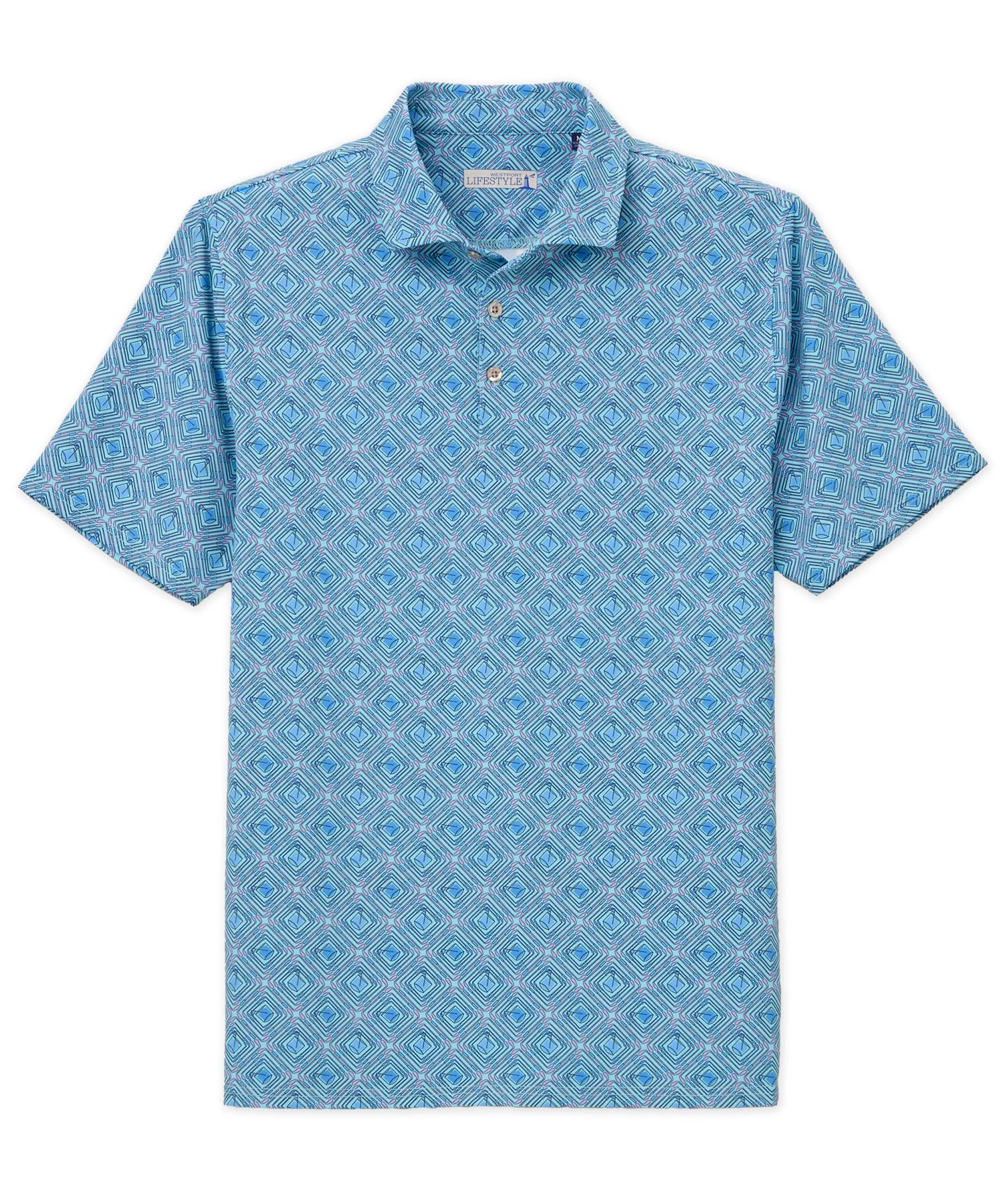 Westport Lifestyle Short Sleeve Golf Print Performance Polo