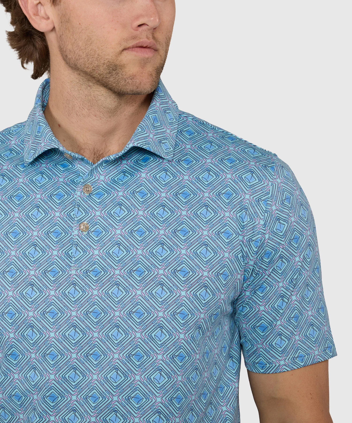 Westport Lifestyle Short Sleeve Golf Print Performance Polo - Image 3