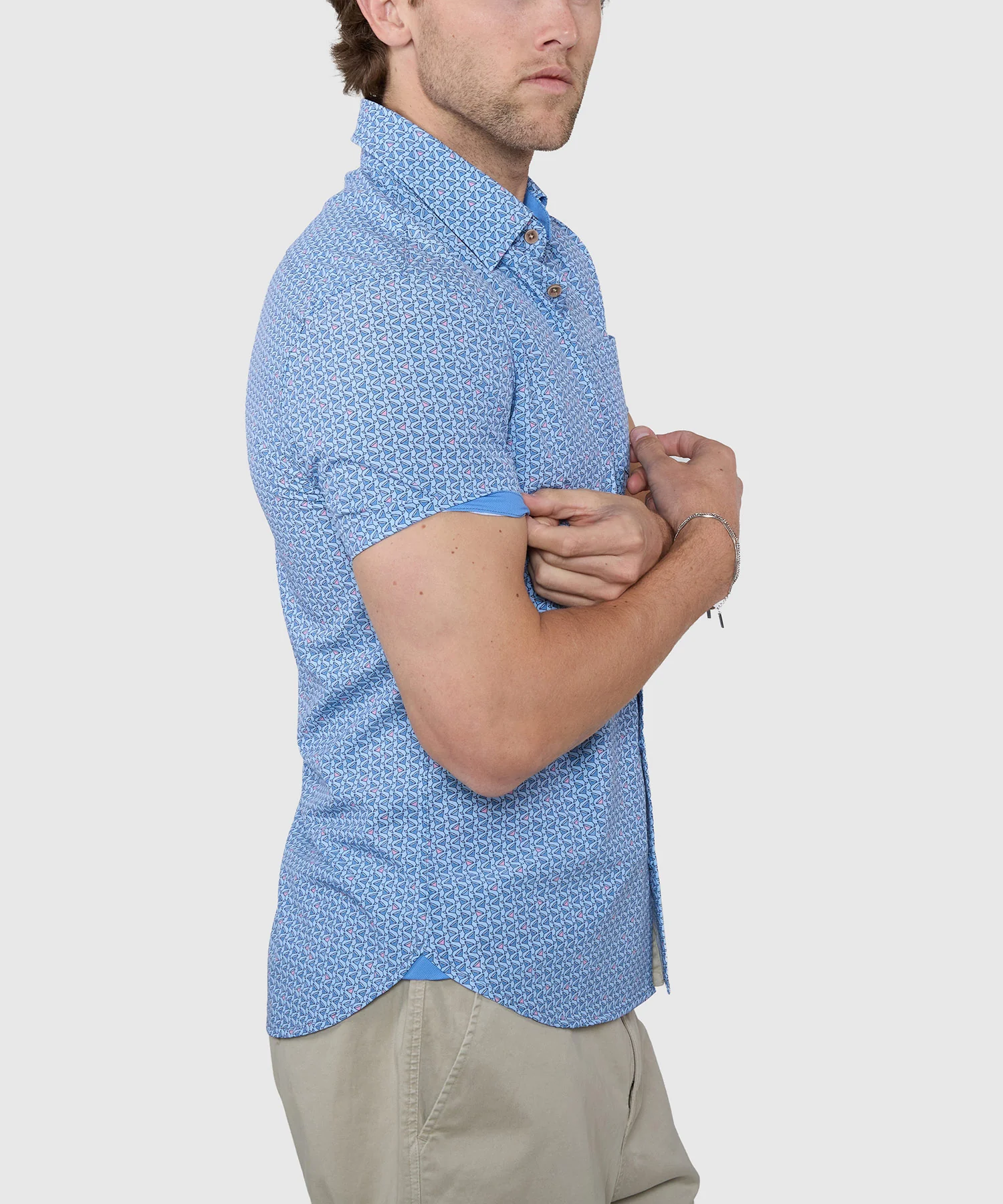 Westport Lifestyle Martini Print Performance Stretch Sport Shirt - Image 3
