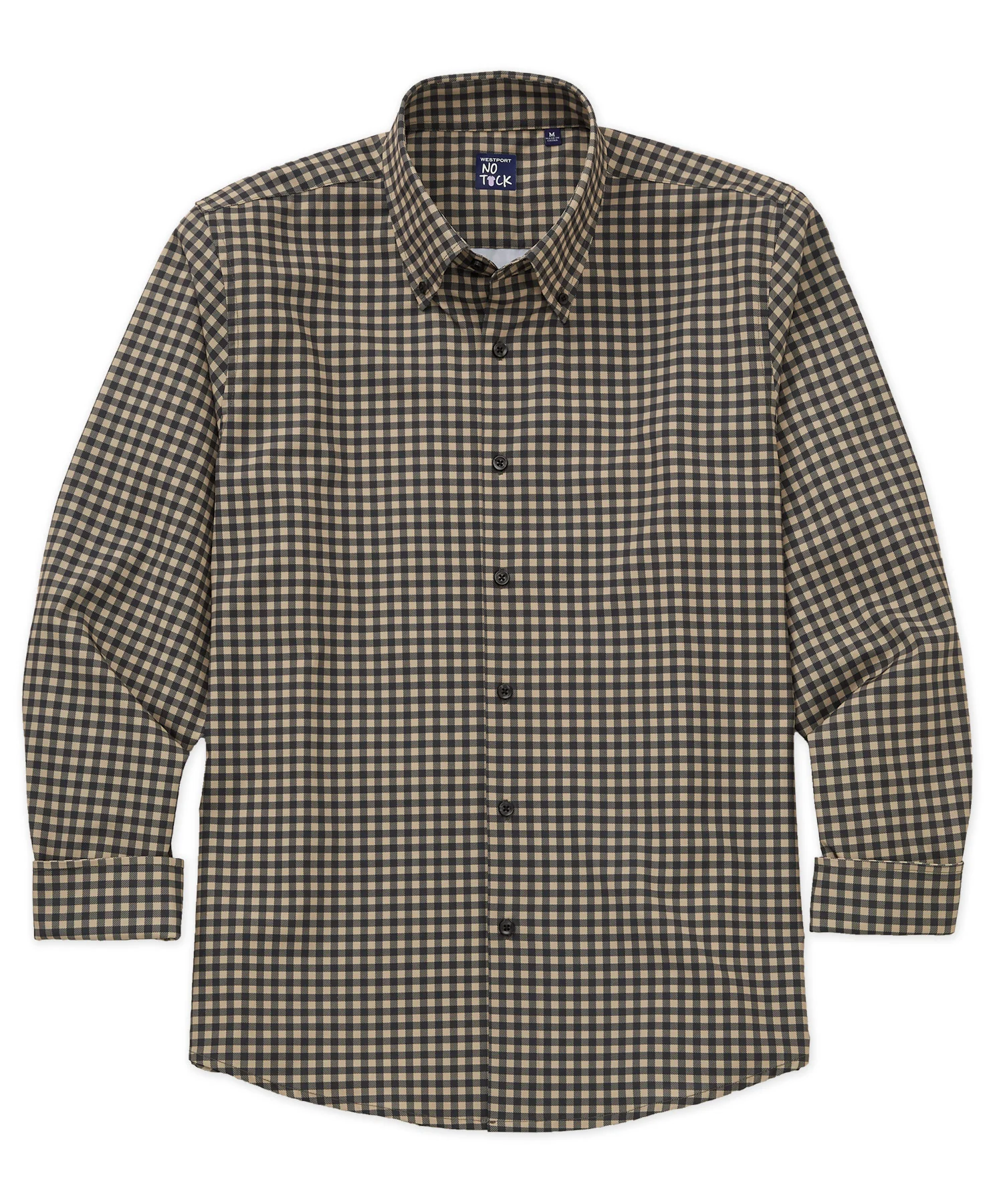 Westport No-Tuck Long Sleeve Button-Down Collar Stretch Performance Gingham Sport Shirt