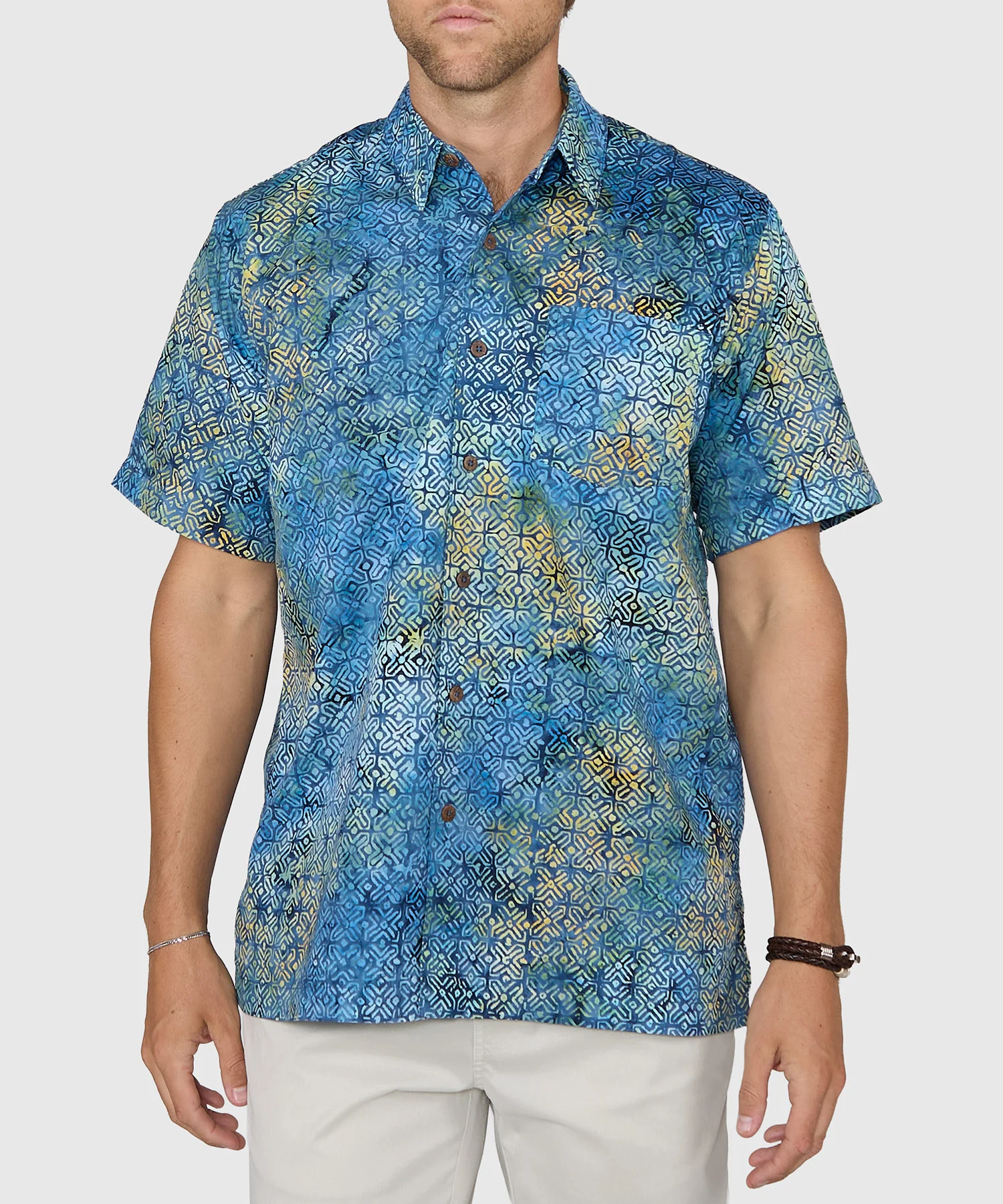 Westport Black Short Sleeve Batik Print Camp Shirt - Image 2