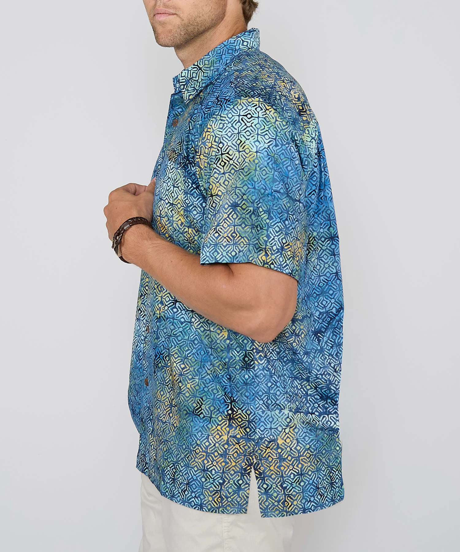 Westport Black Short Sleeve Batik Print Camp Shirt - Image 4