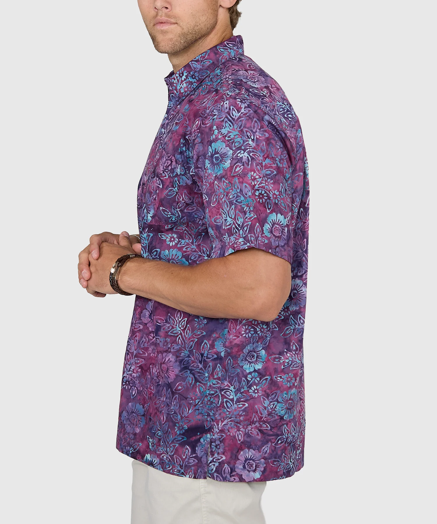 Westport Black Short Sleeve Batik Print Camp Shirt - Image 4