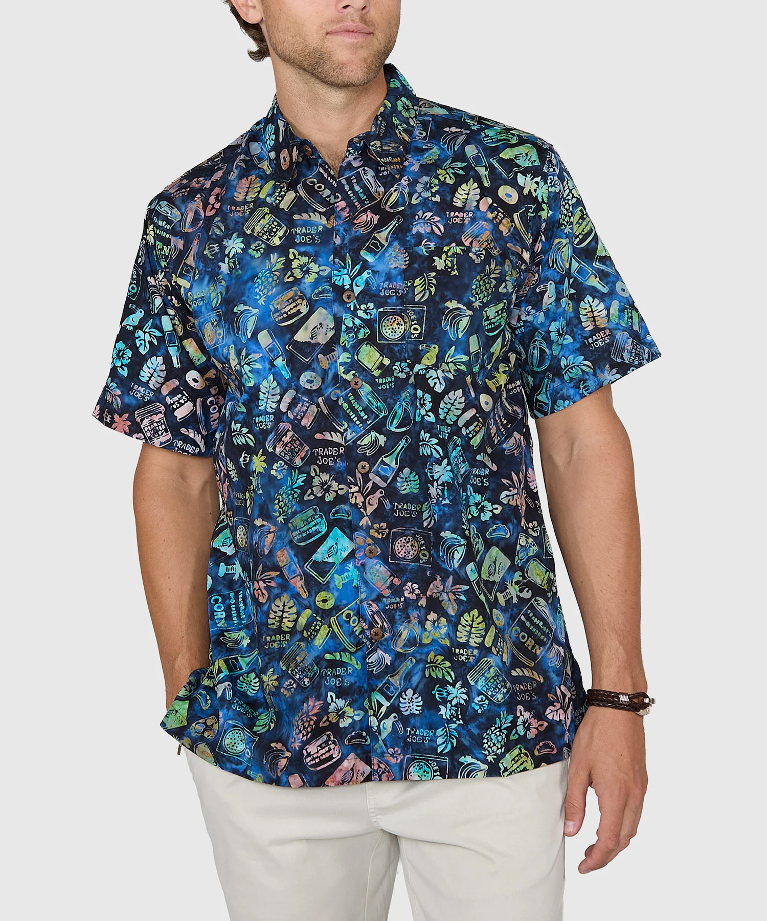 Westport Black Short Sleeve Batik Print Camp Shirt - Image 2