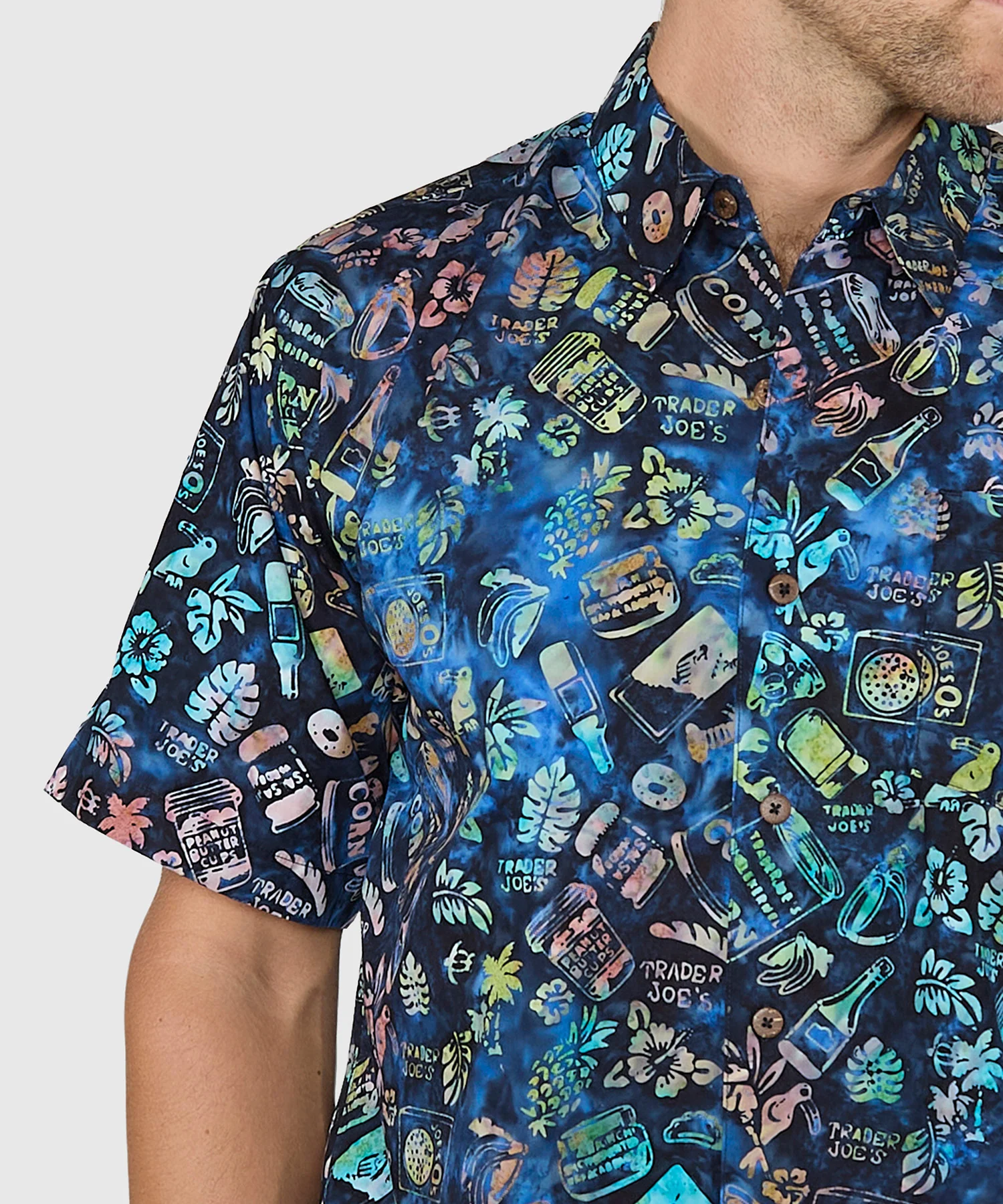 Westport Black Short Sleeve Batik Print Camp Shirt - Image 3