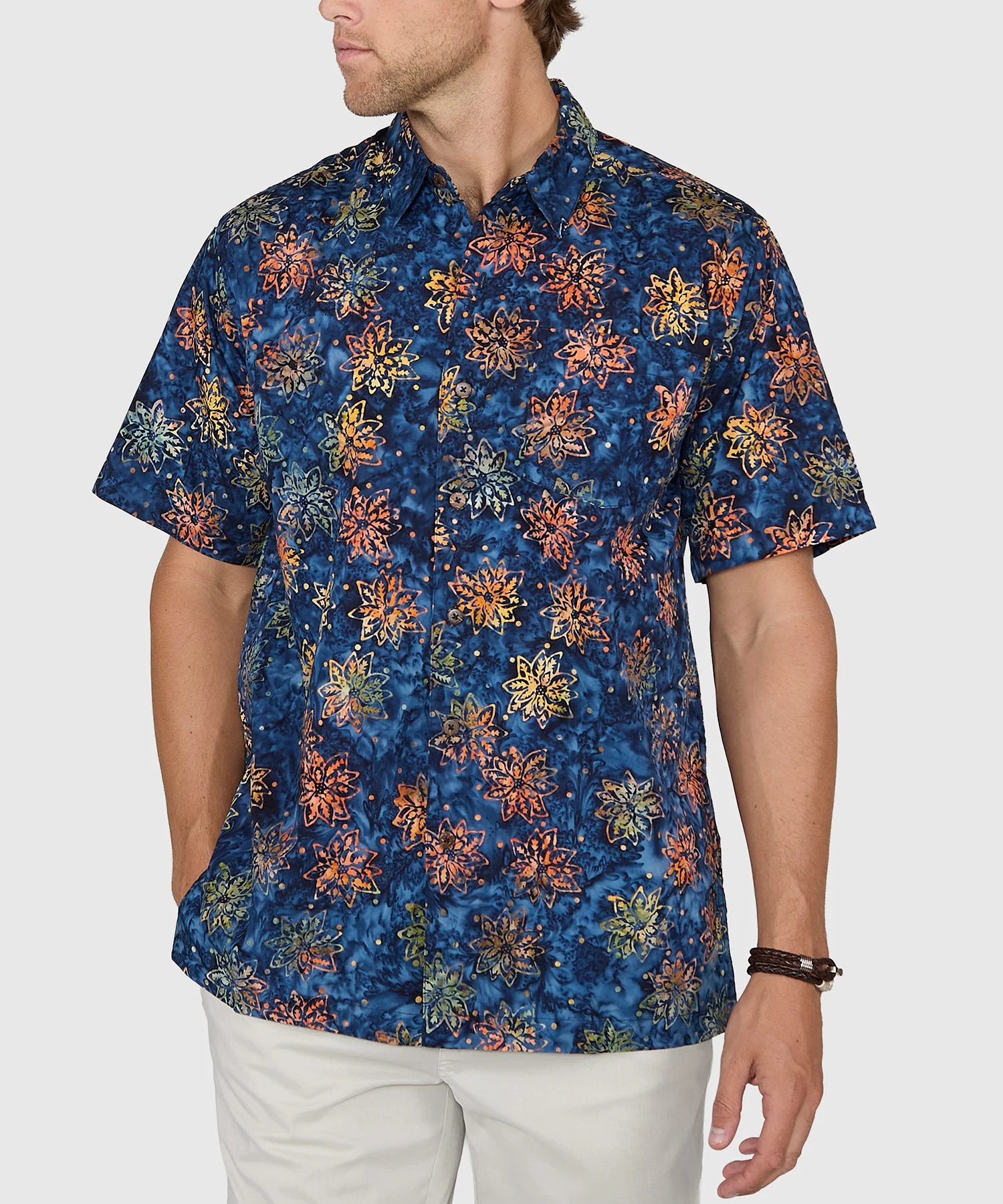 Westport Black Short Sleeve Batik Print Camp Shirt - Image 2