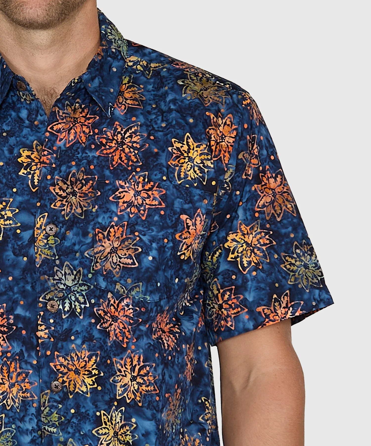 Westport Black Short Sleeve Batik Print Camp Shirt - Image 3