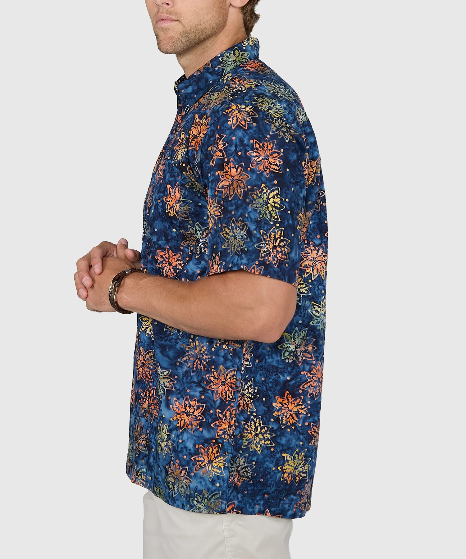Westport Black Short Sleeve Batik Print Camp Shirt - Image 4