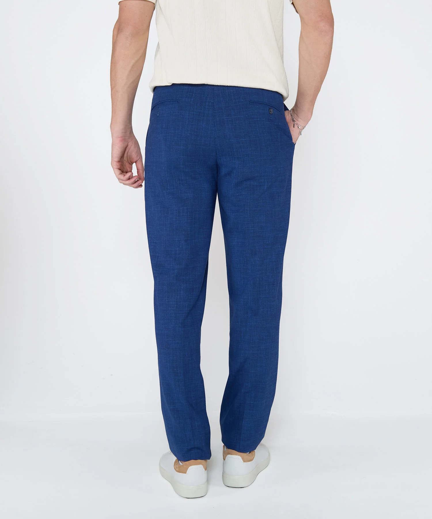 Westport Black Monaco Linen Blend Flat Front Pants - Image 5
