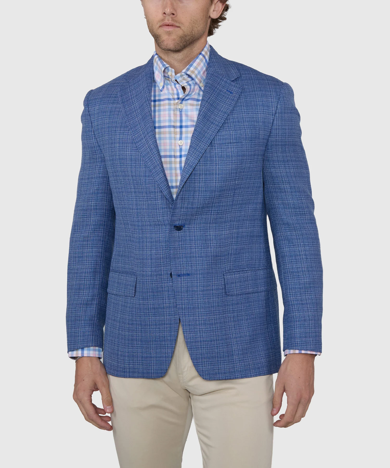 Michael Kors Two-Button Center Vent Plaid Sport Coat - Image 6