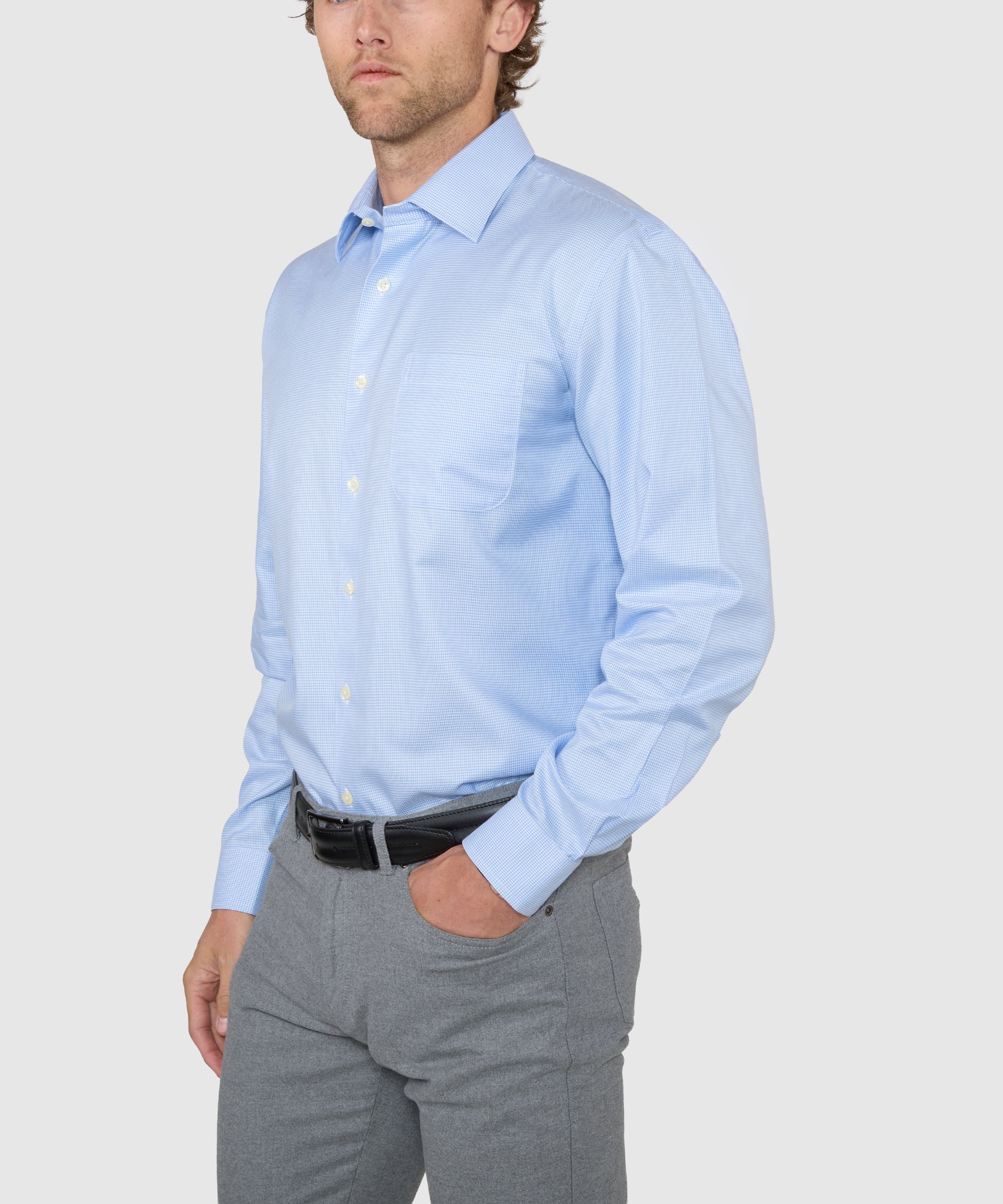 Wilkes & Riley Long Sleeve Houndstooth Twill Shirt - Image 3
