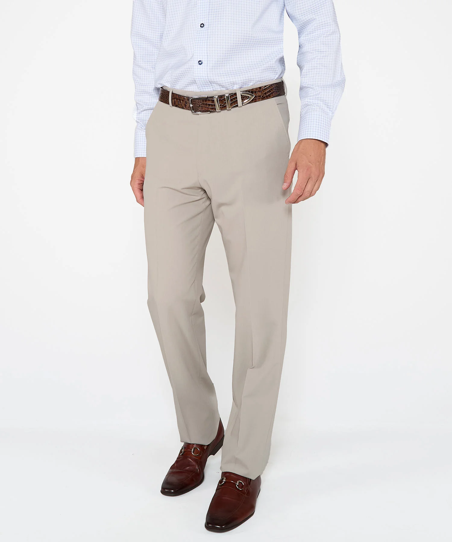 Westport Black Flat Front Performance Stretch Gabardine Pant - Image 11