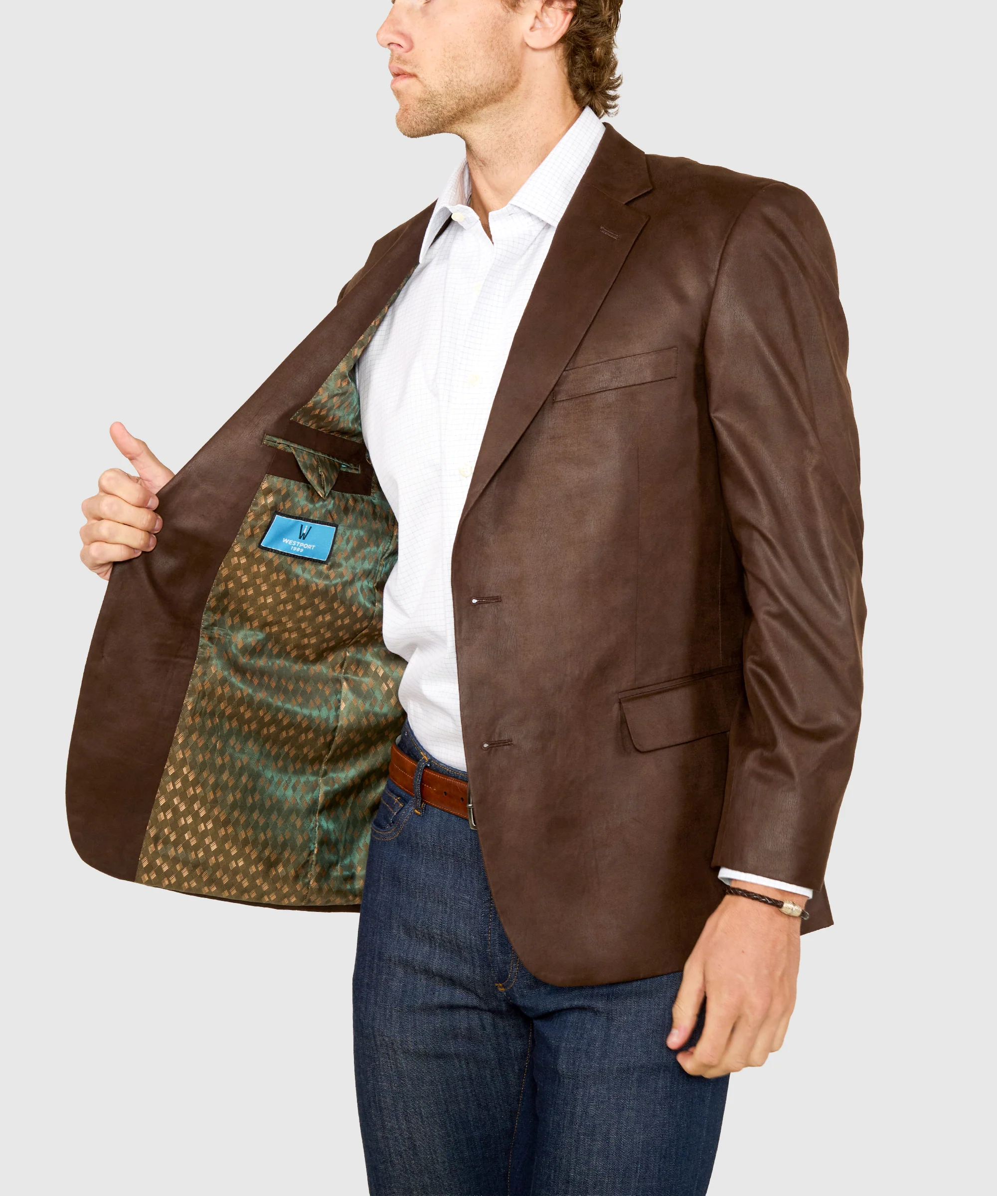 Westport Lifestyle Two-Button Side Vent Microfiber Sport Coat - Image 5